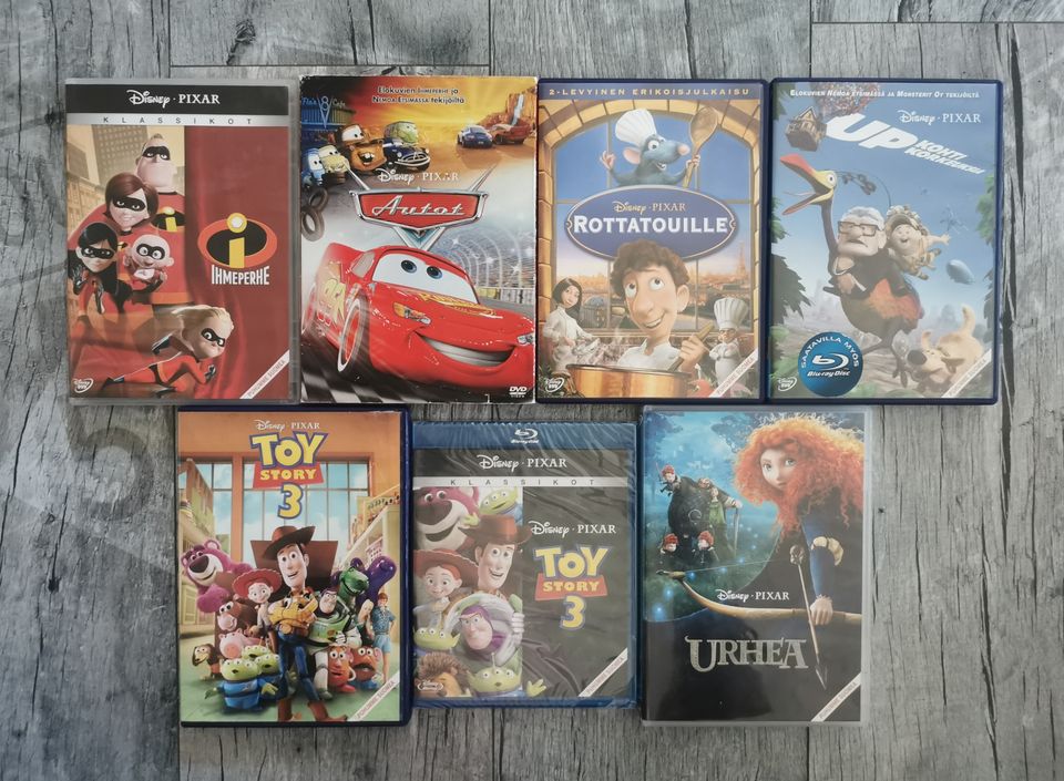 Pixar dvd elokuvia