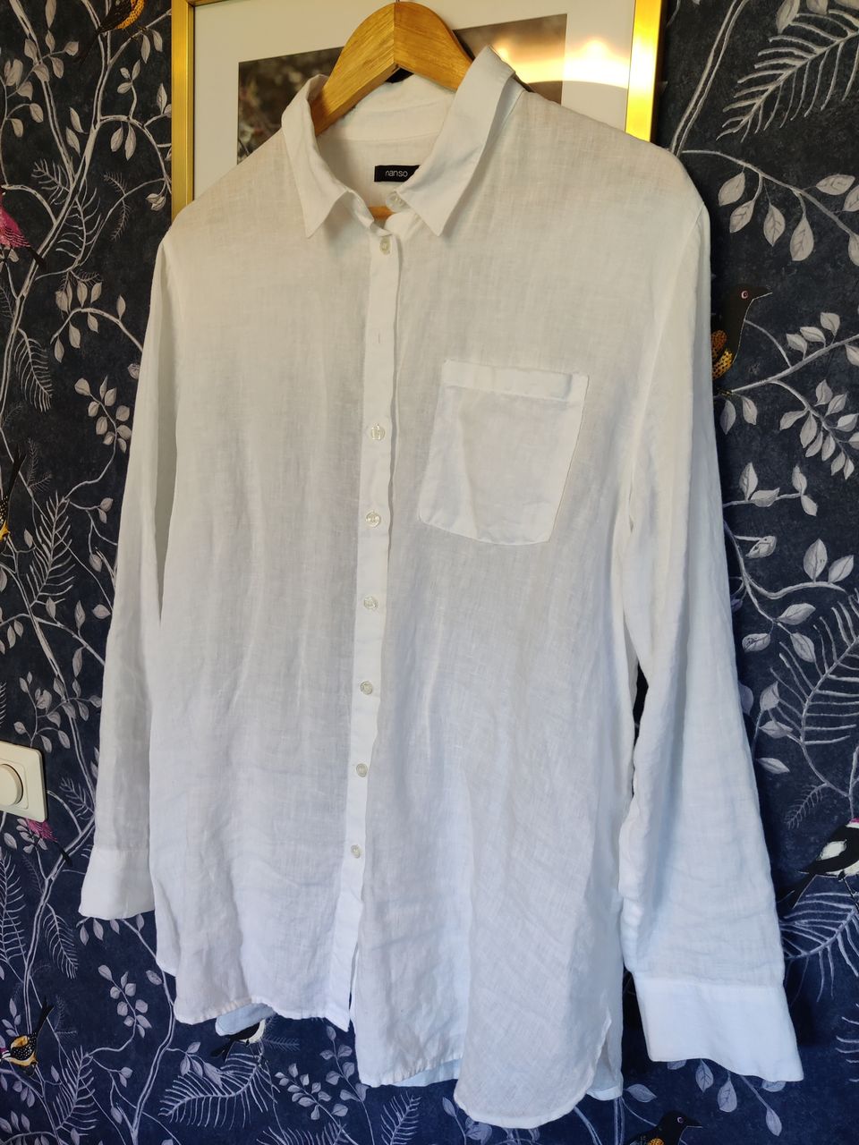 Nanso Pellava paitapusero koko 44 väri valkoinen