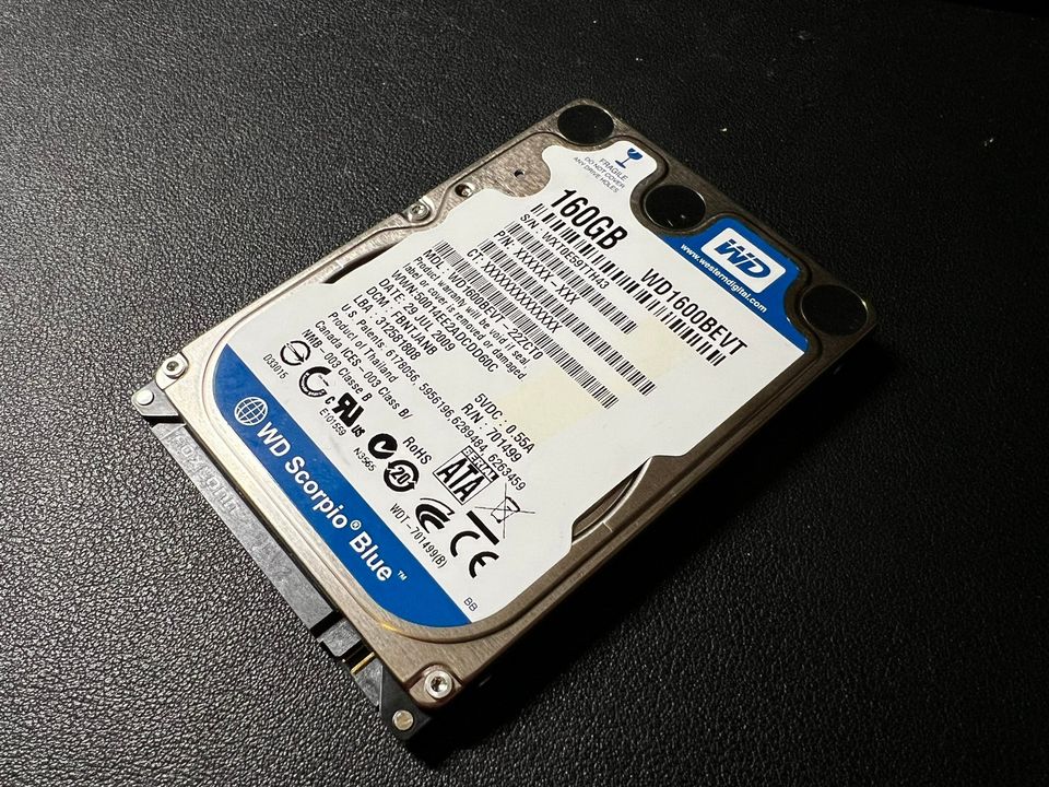 2.5" 160 GB SATA kovalevy, WD