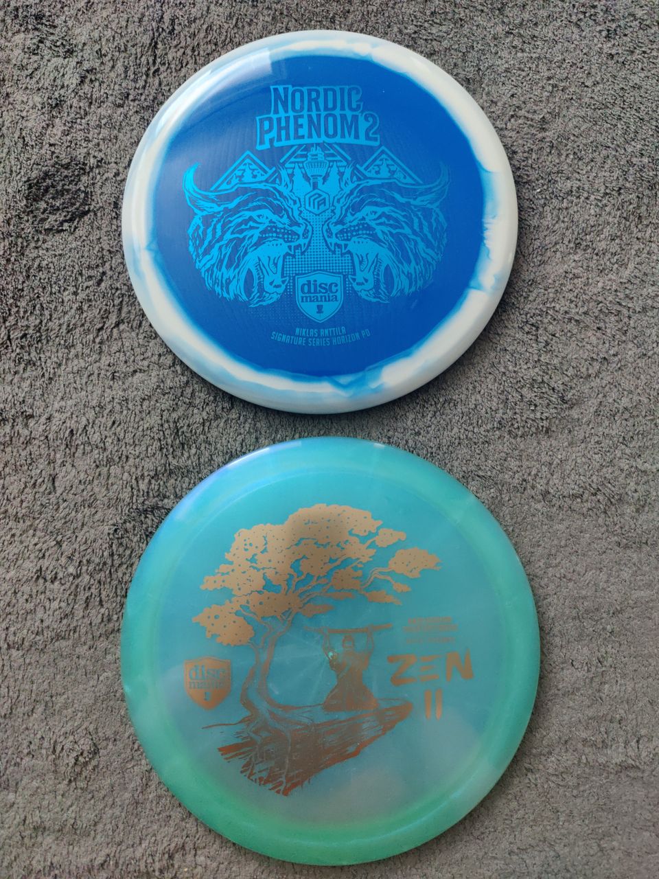 Discmania Nordic Phenom 2 ja Zen 2 frisbeegolf kiekot