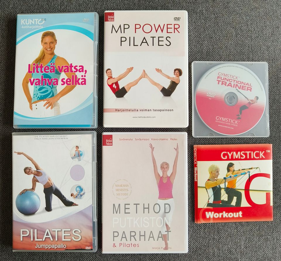 Pilates ym. DVD:t