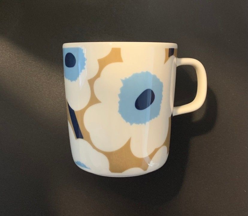 Marimekko beige/sin unikko muki 4dl