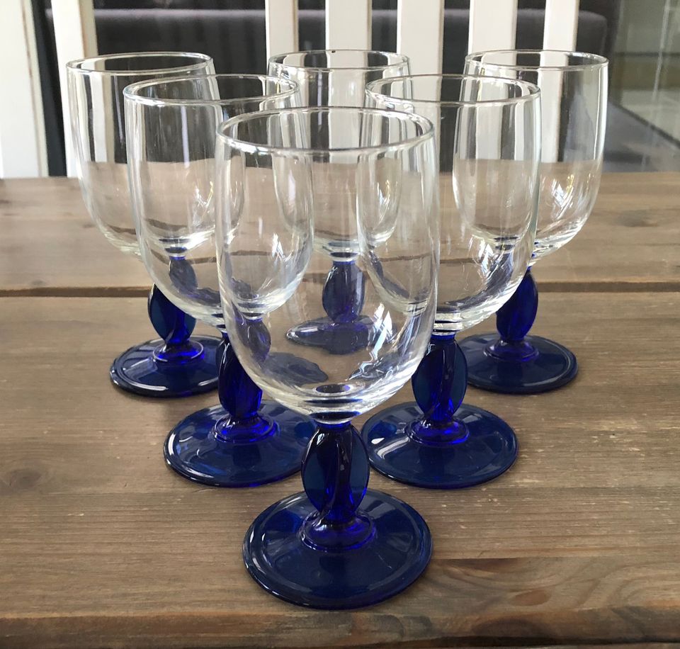 Luminarc viinilasisetti 6kpl (cobalt blue goblet)