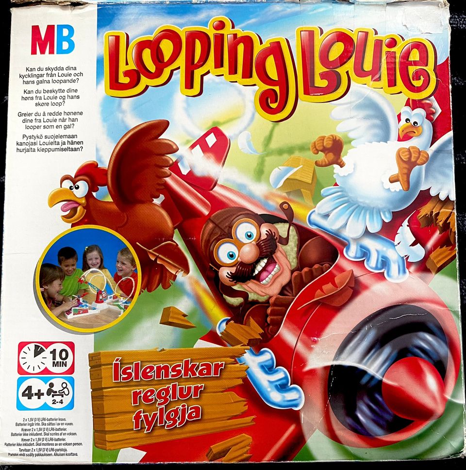 Looping Louie -peli. Hauska. 4+. 2-4 pelaajaa.