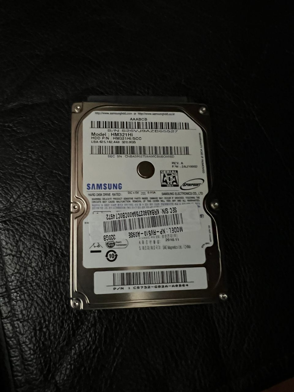 Samsung 320gb 2,5” sata kiintolevy