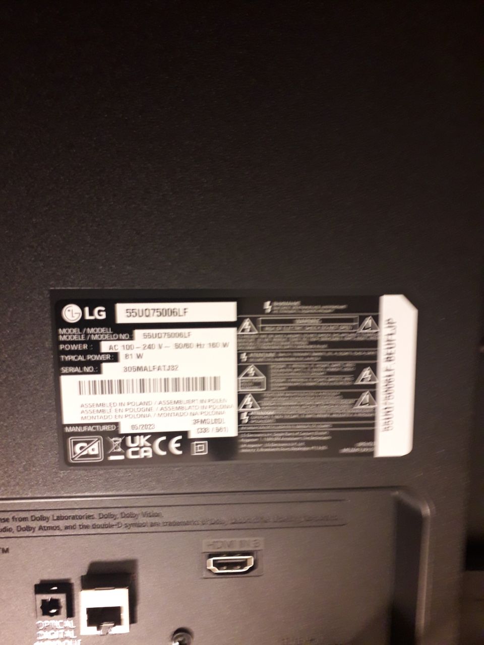 LG 55"SMART TV
