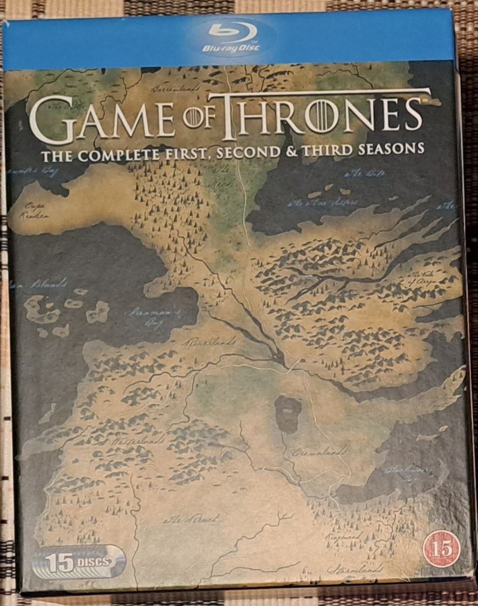 Game of thrones kaudet 1, 2 ja 3 blu-ray