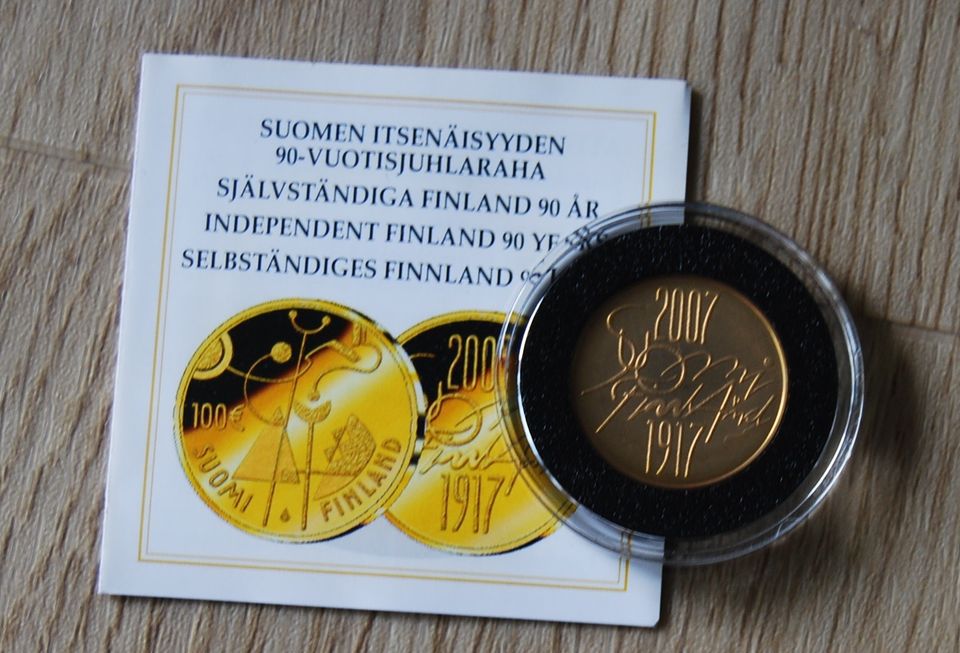 100 euro 2007 Suomen itsenäisyys 90 vuotta