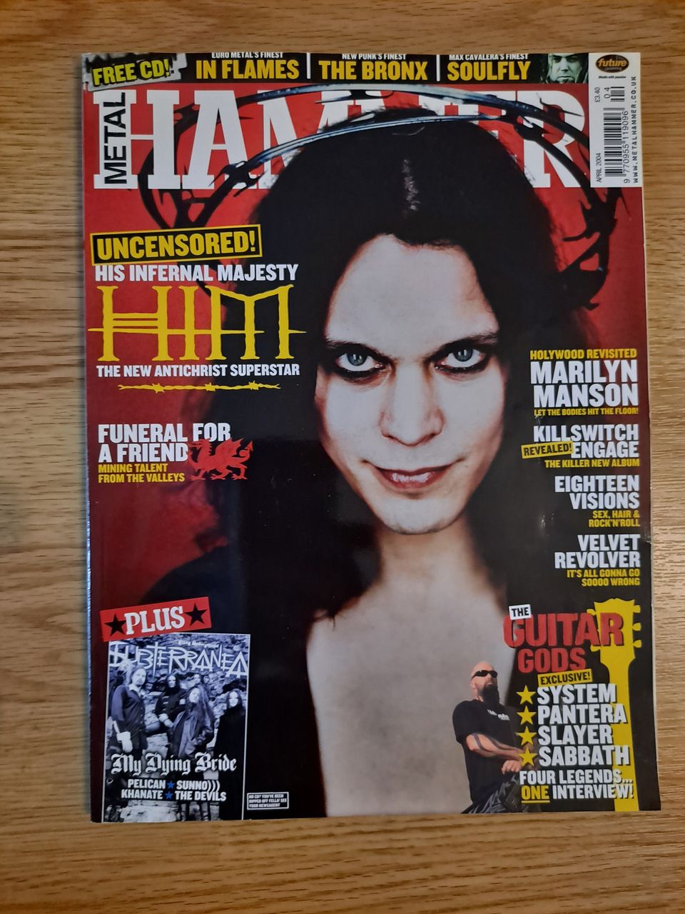 Him / Metal Hammer lehti 4/2004 ja cd