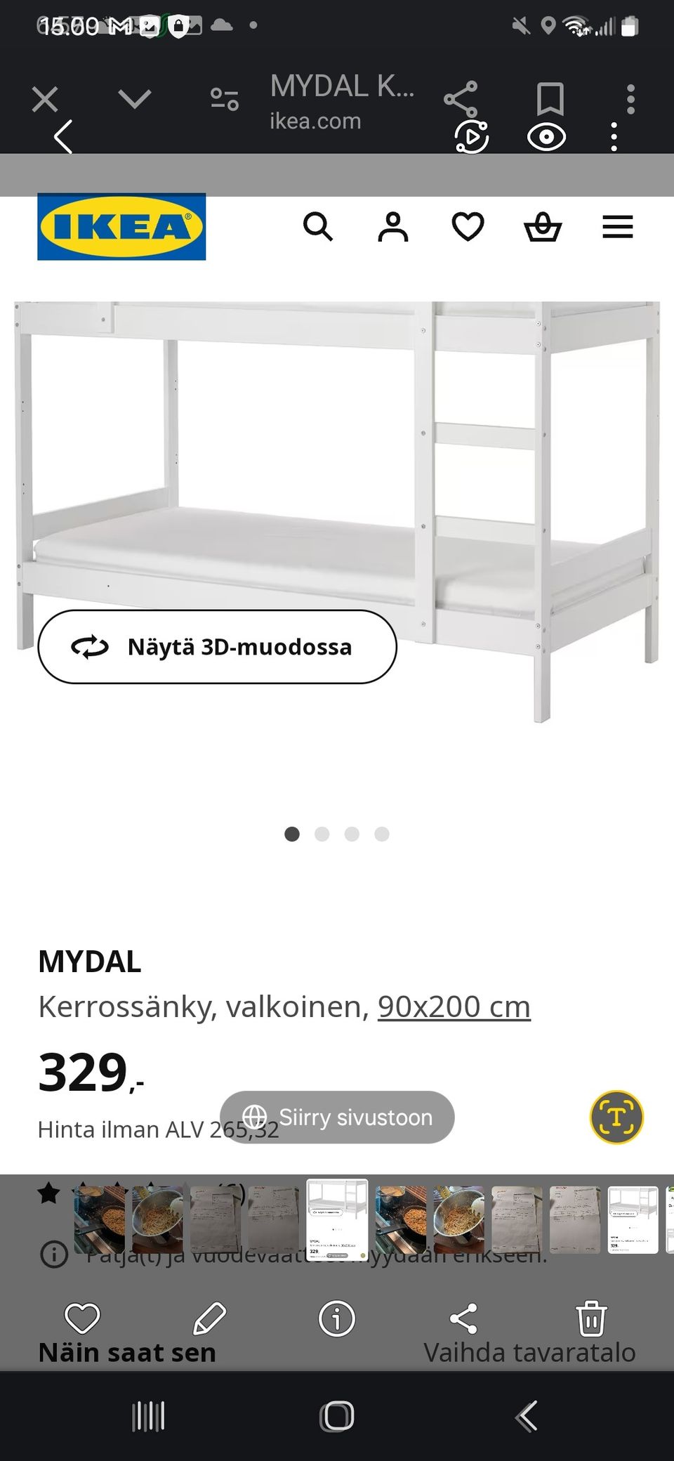 Myydään kerrossänky