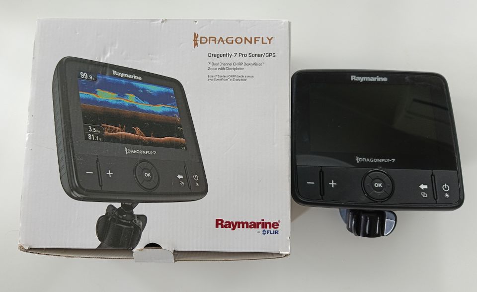 Raymarine Dragonfly 7pro + anturi + karttakortti