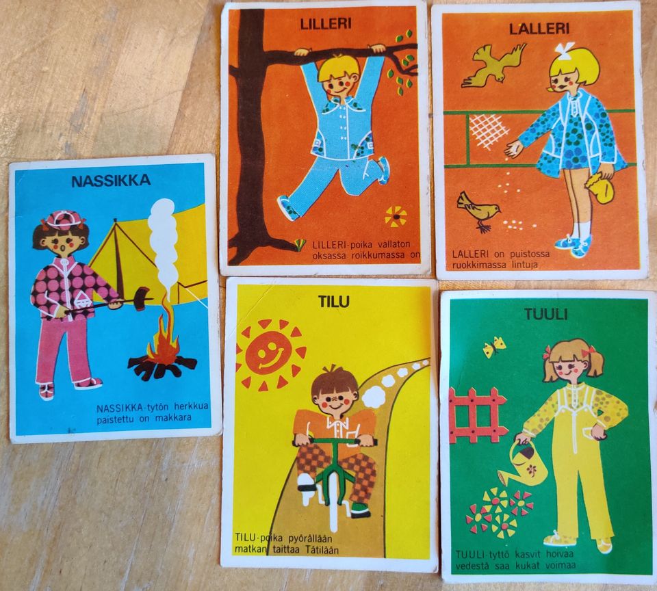 Reima Enstex Lilleri Lalleri -kortteja 70-luvulta