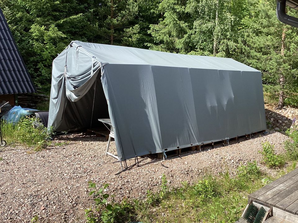 Pressutalli 3 x 6 m hyväkuntoinen