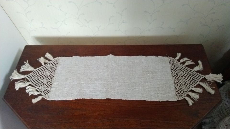 Hand made pellava fransuliina 19 x 80 cm