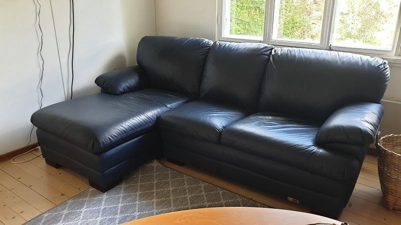 Blue Leather sofa for sale