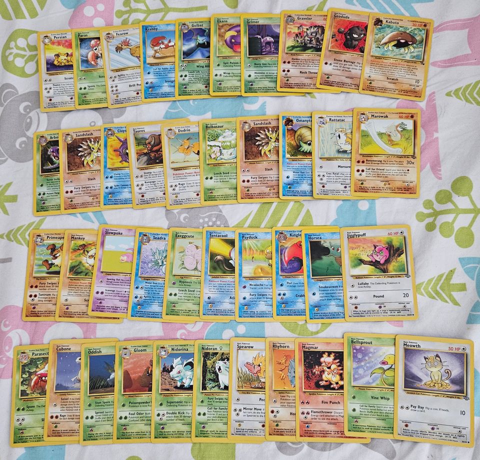 Pokemon base set, jungle, Fossil, base set 2, team rocket ja gym heroes