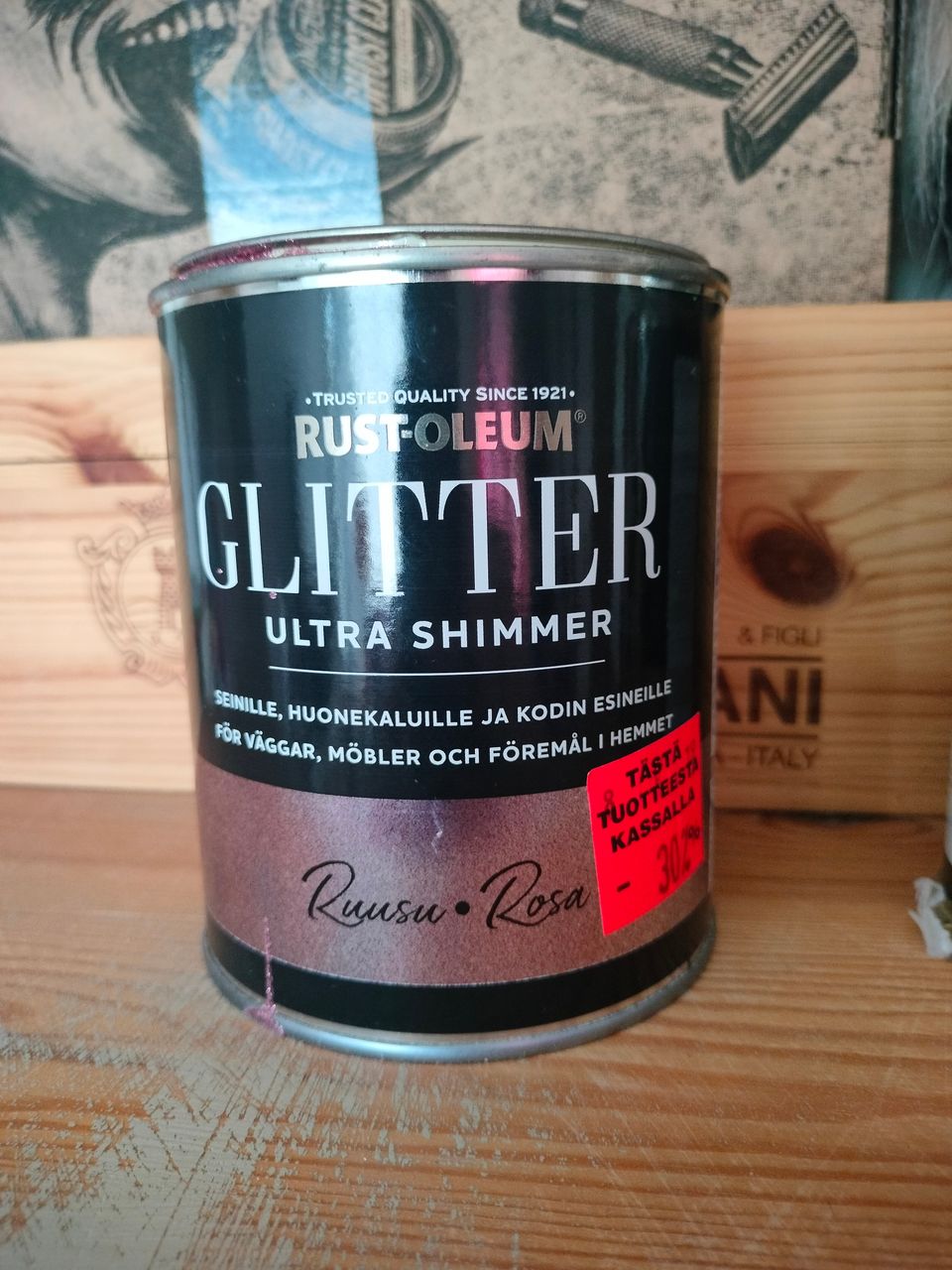 Glitter kalkkimaali ruusukulta