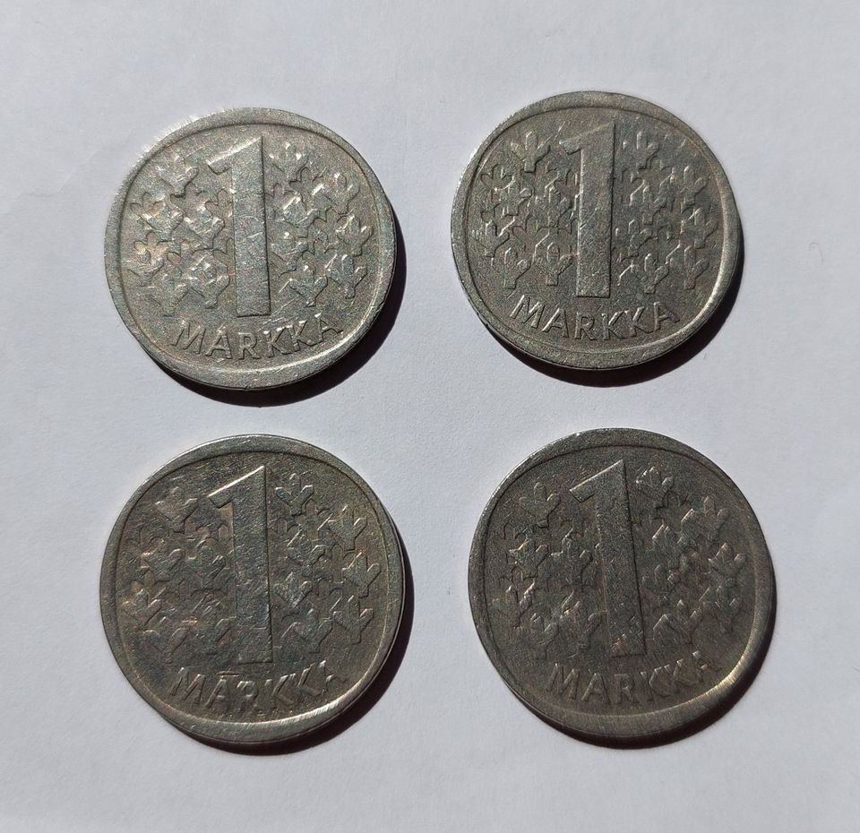 Suomi 1 markka 1971 kolikot 4 kpl