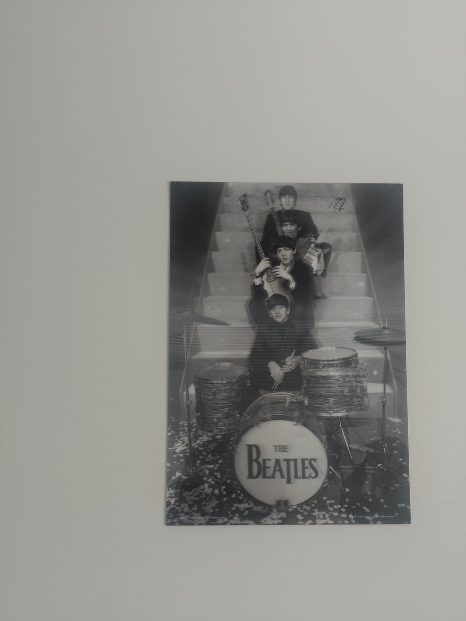 The Beatles 3D mustavalkotaulu