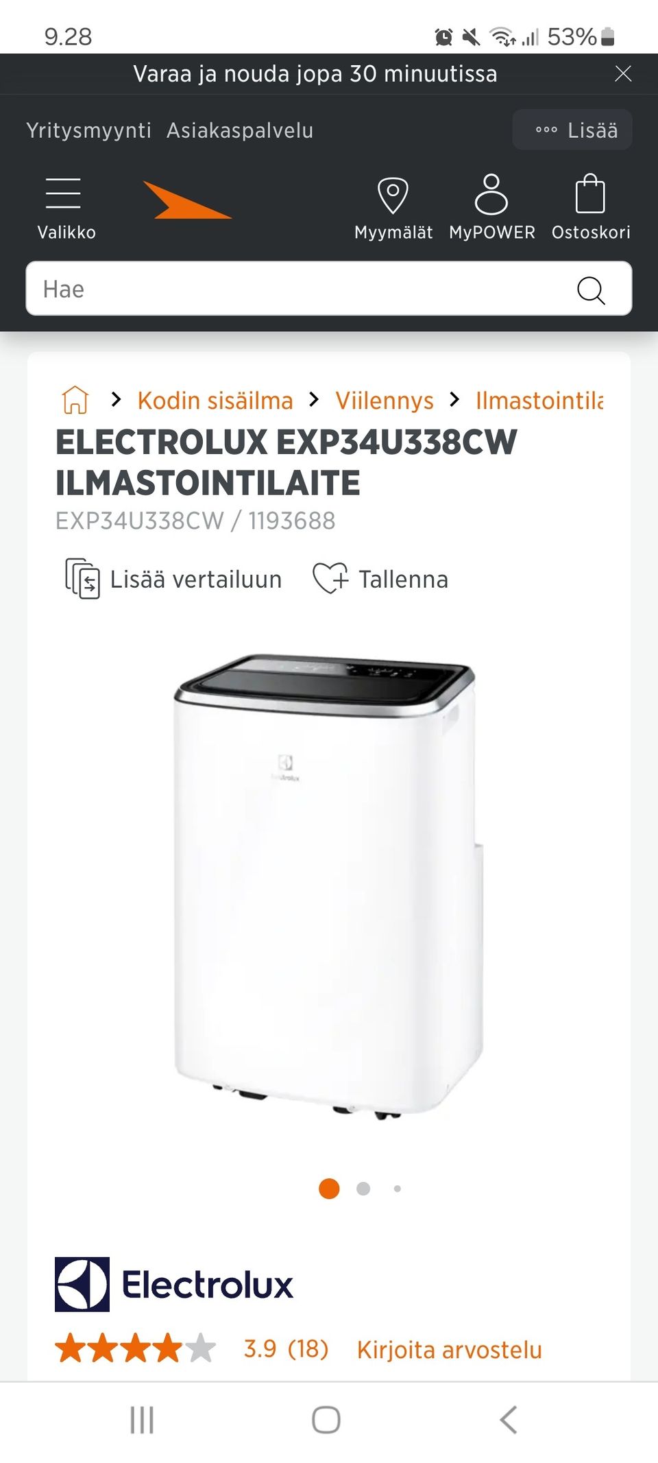 Electrolux ilmastointilaite