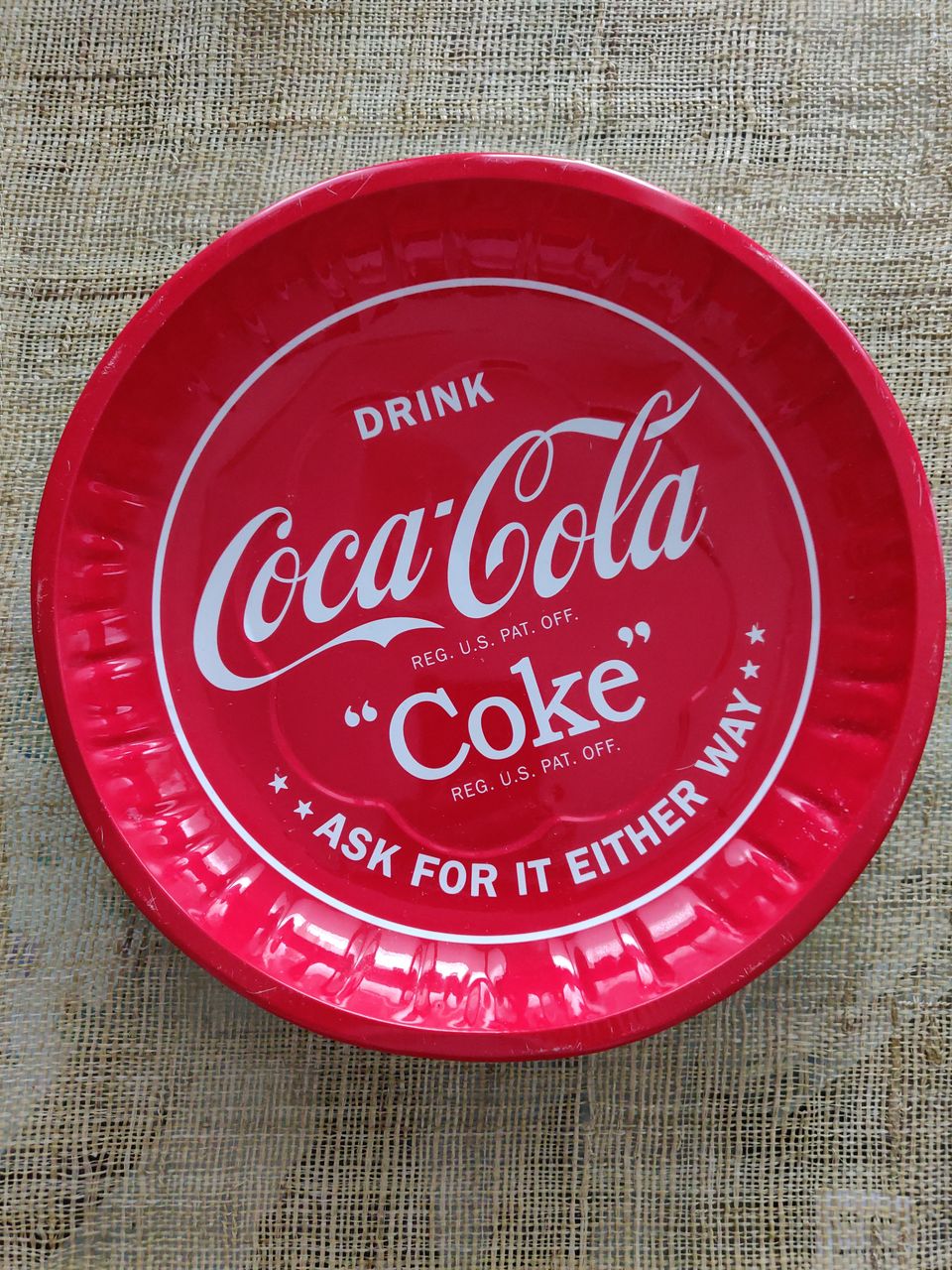 Coca cola pyöreä peltitarjotin