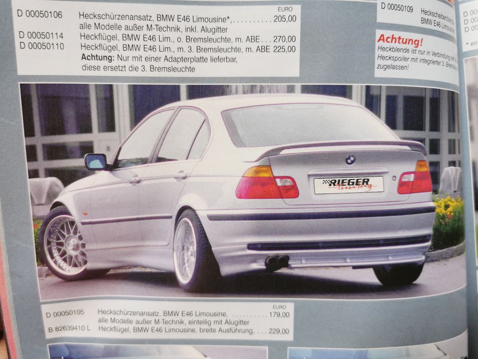 Rieger BME E46 Sedan takahelma spoileri