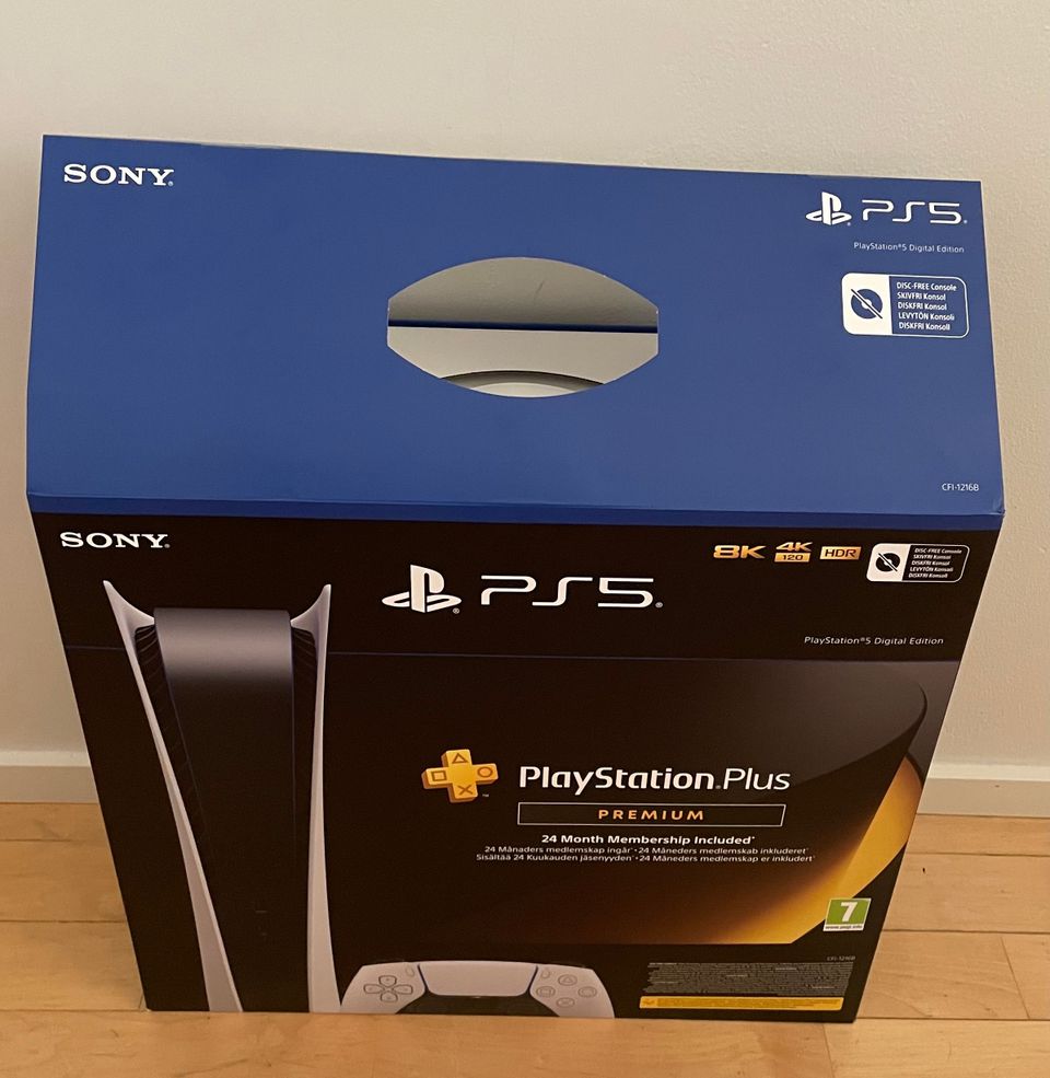 Sony PlayStation 5 Digital Edition + PS Plus Premium -konsolipaketti