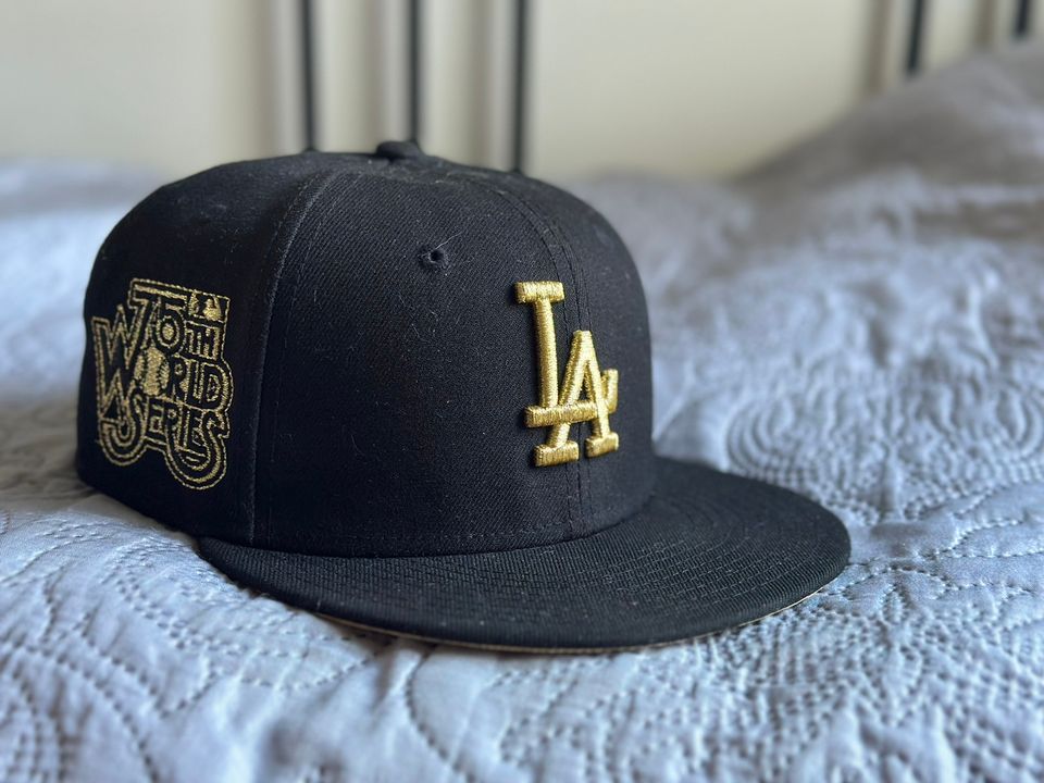 LA Dodgers 75th World Series Black/Gold fitted cap koko 7