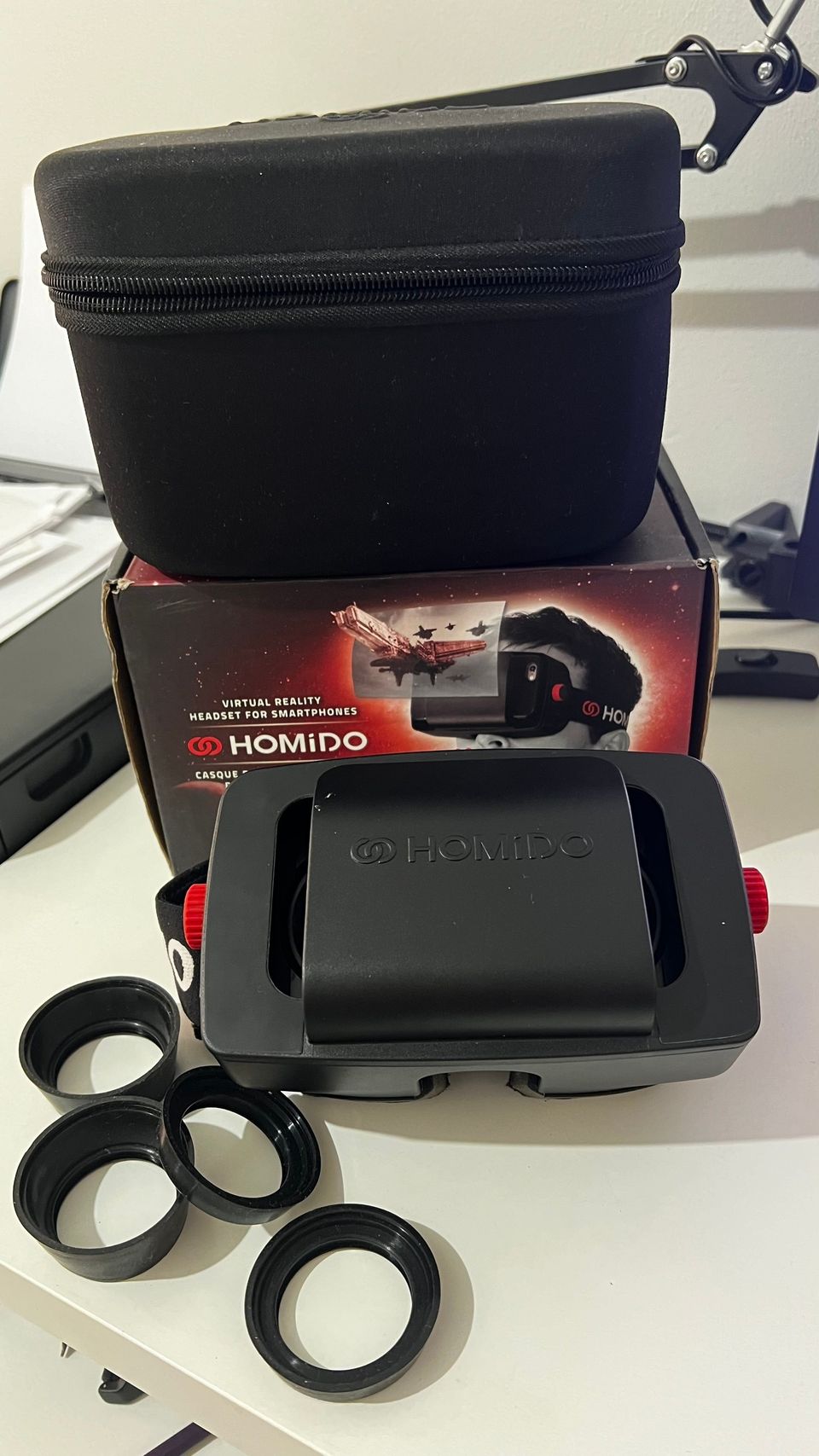 Homido VR-lasit - Täysi paketti kaikilla tarvikkeilla