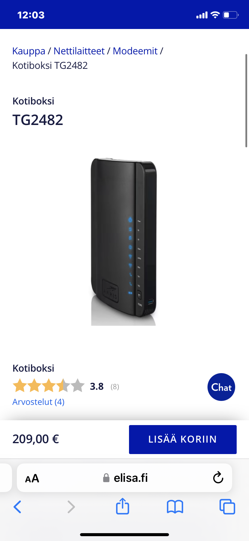 Elisan 5G modeemi kotiboksi TG2482