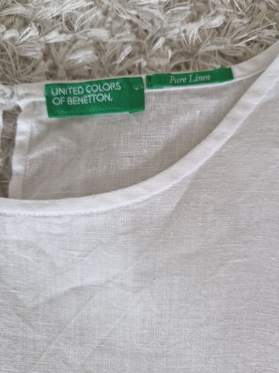 Benetton valkoinen pellava toppi koko S.