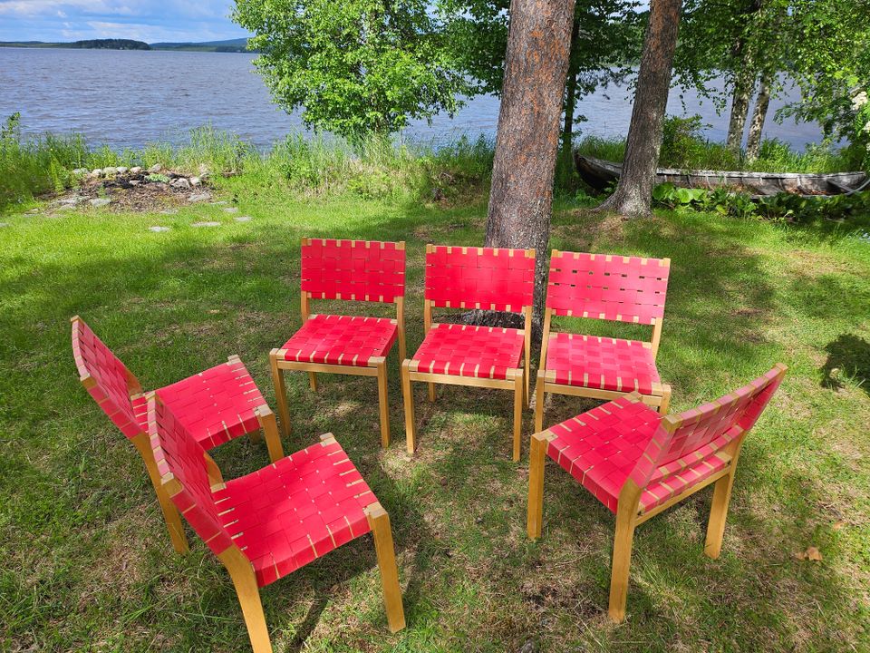 Artek Aalto 611 tuolit, ei alkuperäiskuntoisena