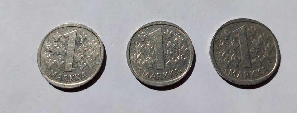 Suomi 1 markka 1975 kolikot 3 kpl