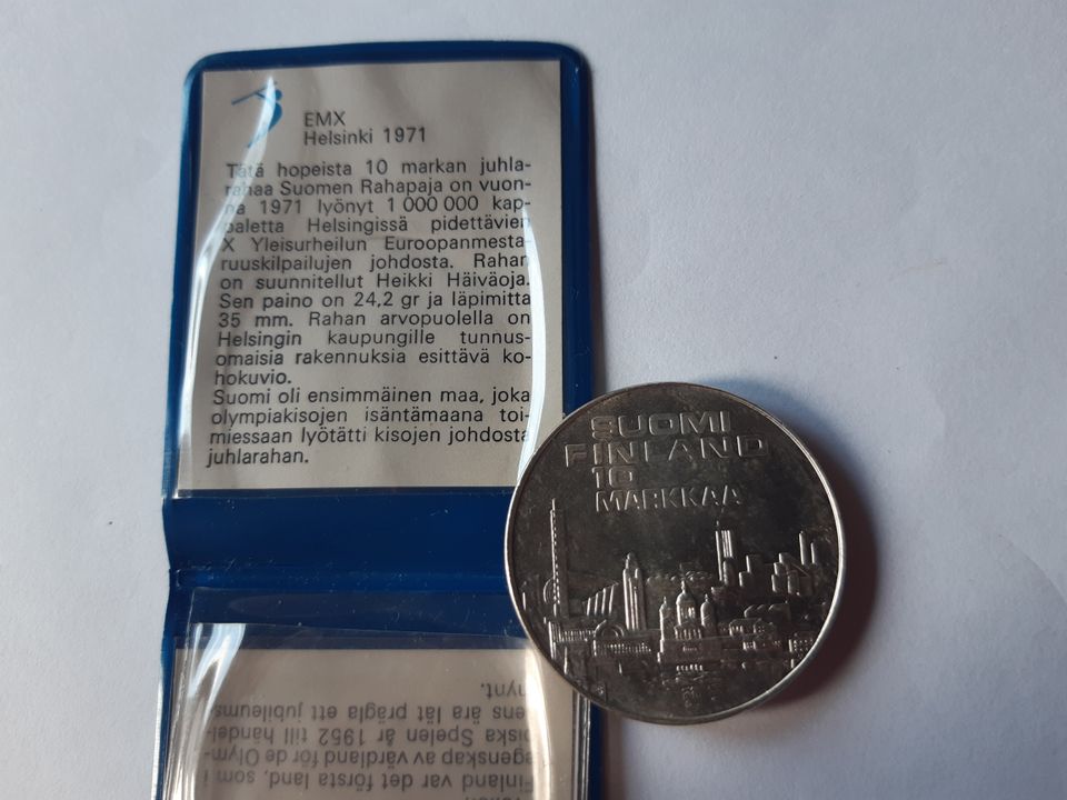 Juhlaraha 10 markkaa hopeaa EMX 1971