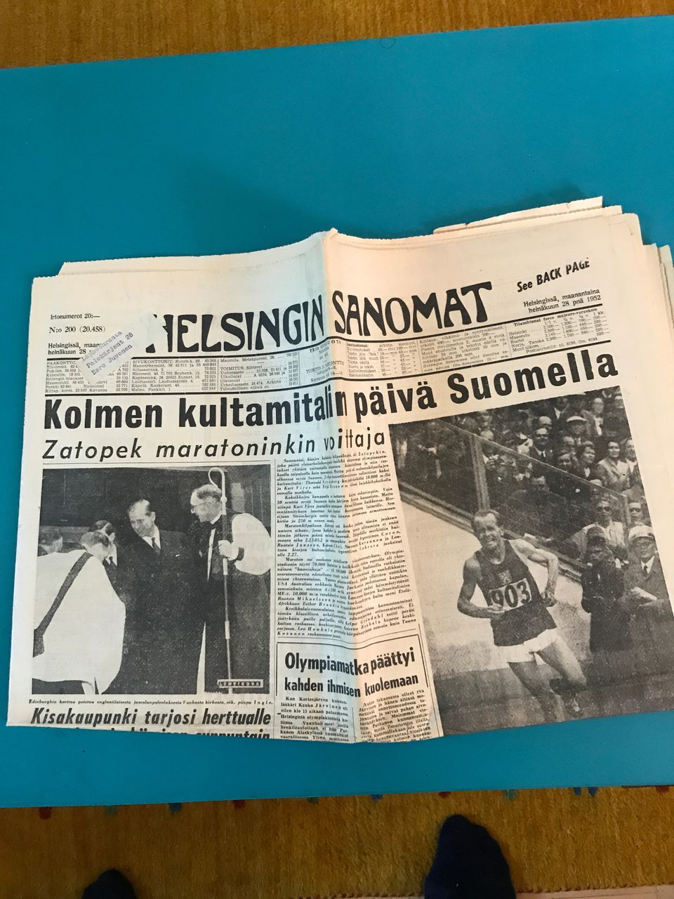 Helsingin Sanomat Olympia Helsinki 1952