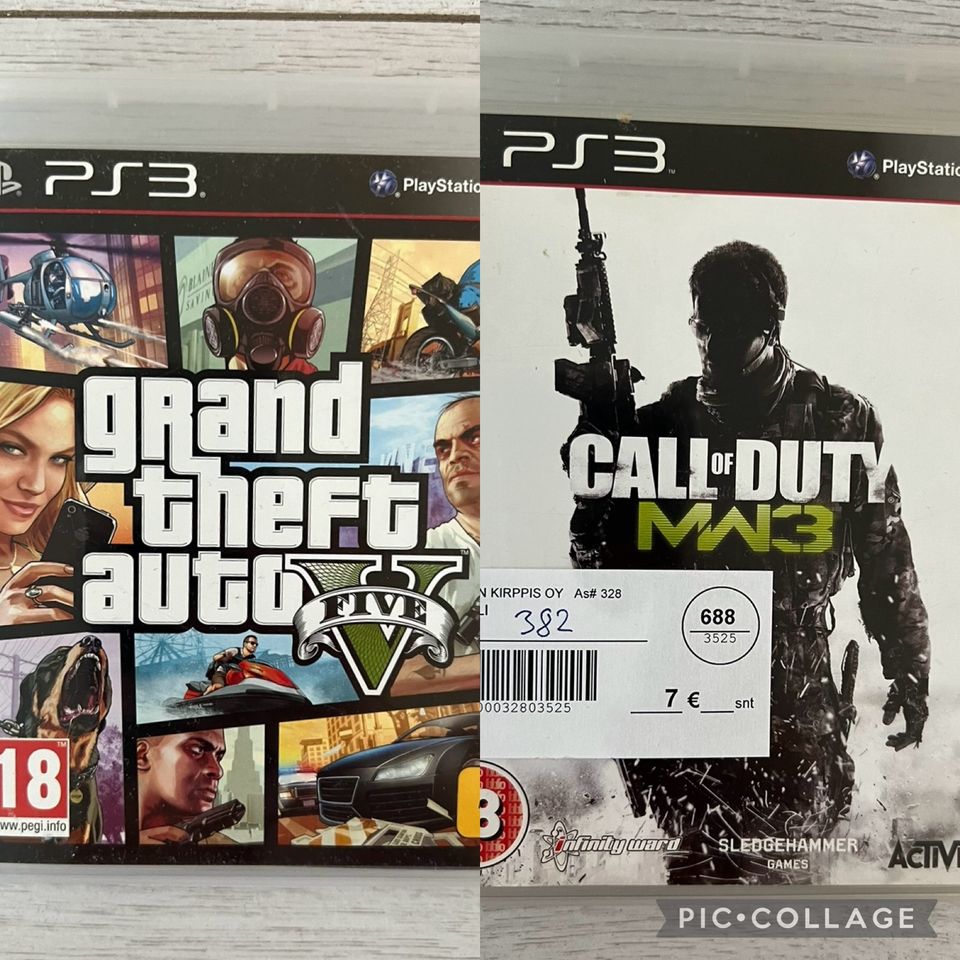 PS3 GTA5 ja Call of duty MW3