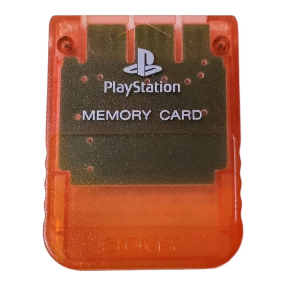Alkuperäinen PlayStation 1 muistikortti Candy Orange