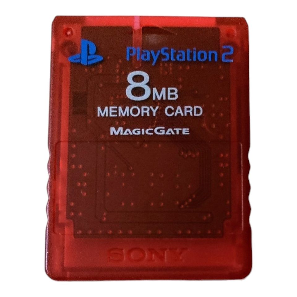 Alkuperäinen PlayStation 2 muistikortti transparent red
