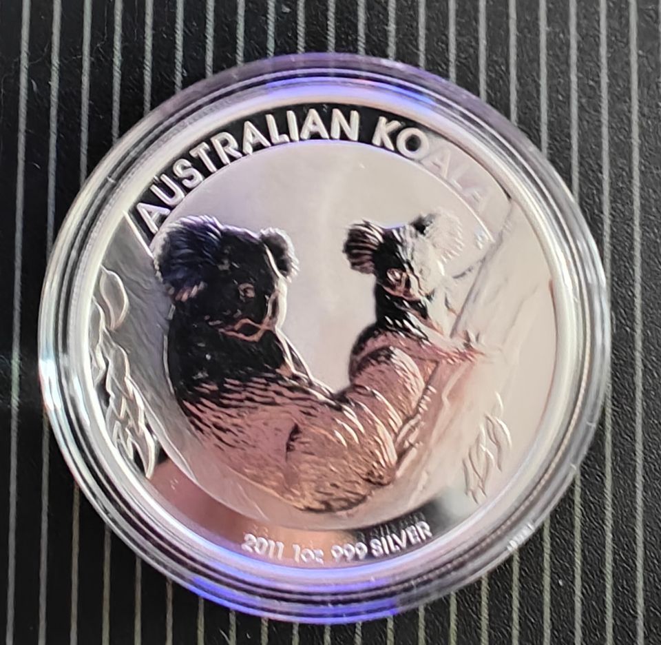 Hopeakolikko 1 oz $1 AUD Australian Silver Koala Coin BU (In Capsule)