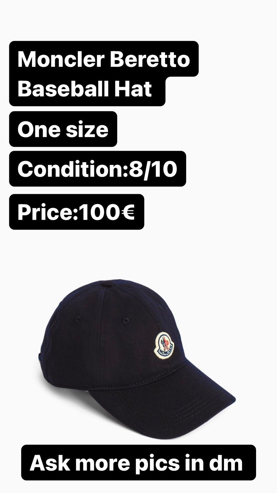 Moncler Beretto Baseball Hat