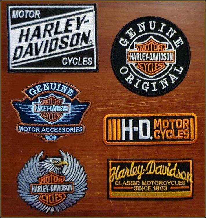 6 kpl eril. - Harley-Davidson kangasmerkki setti 2