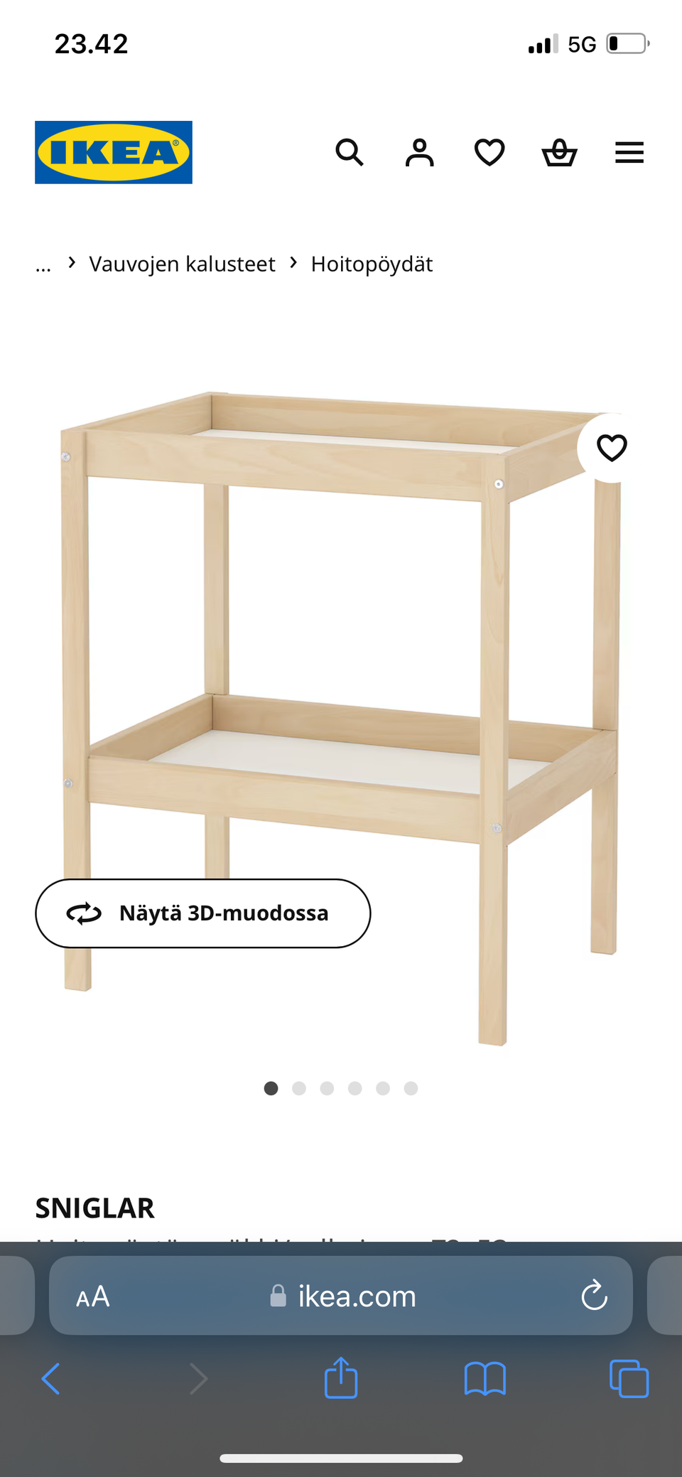 Ikean hoitopöytä