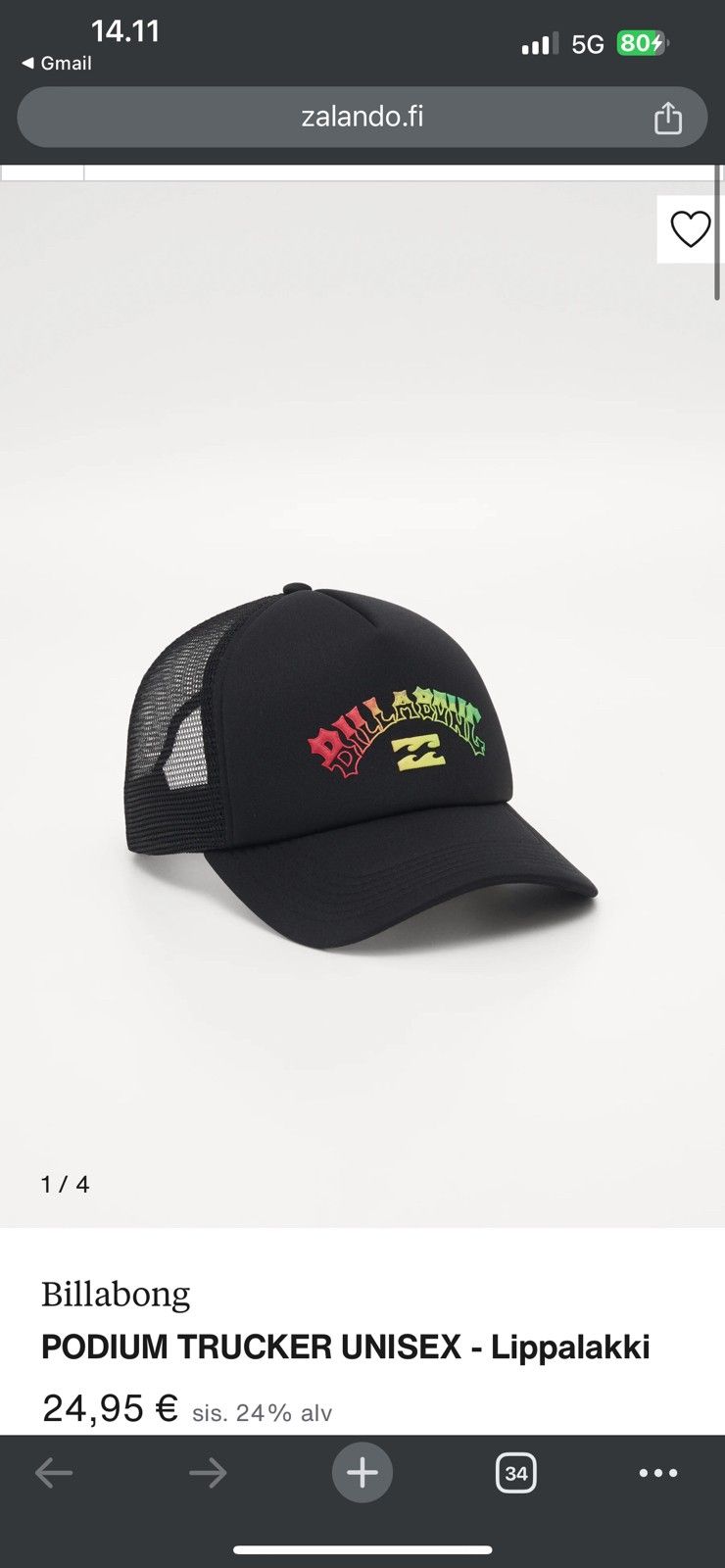 Billabong trucker cap