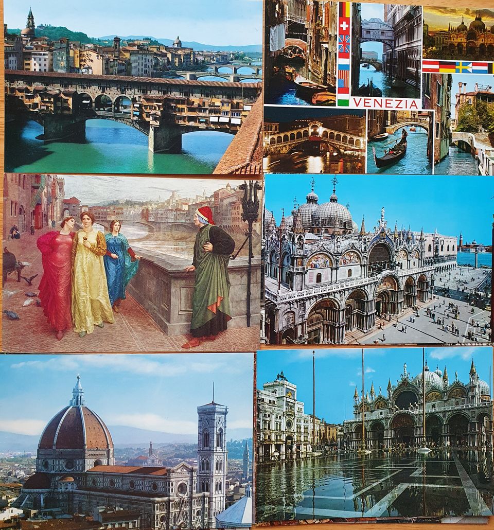 Italialaiset postikortit. Venetzia ja Firenze