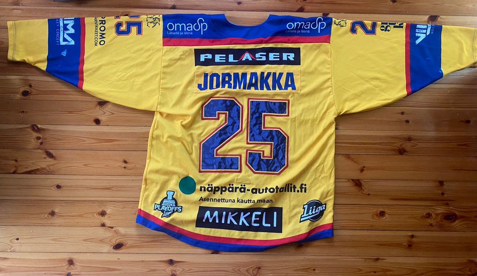 Jukurit Pekka Jormakka 2023-24 Playoffs-game worn vieraspelipaita