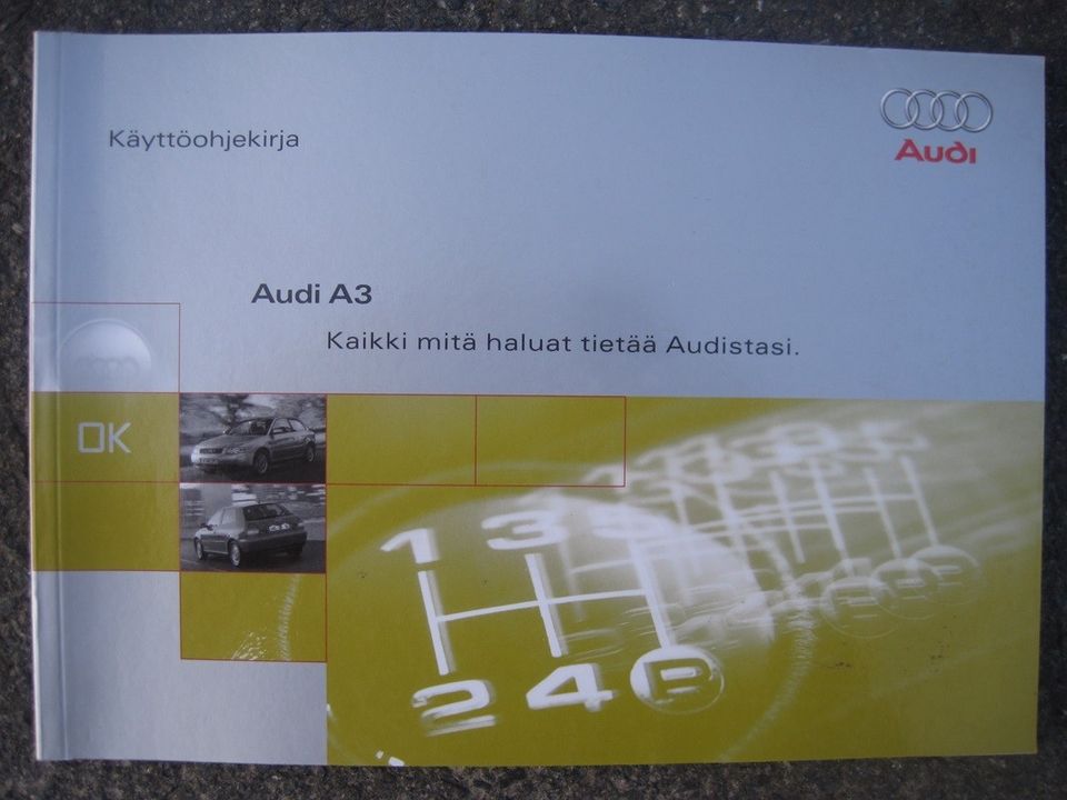 Audi A3 8L prefacelift mk1 käyttö-ohjekirja Suomen-kielinen