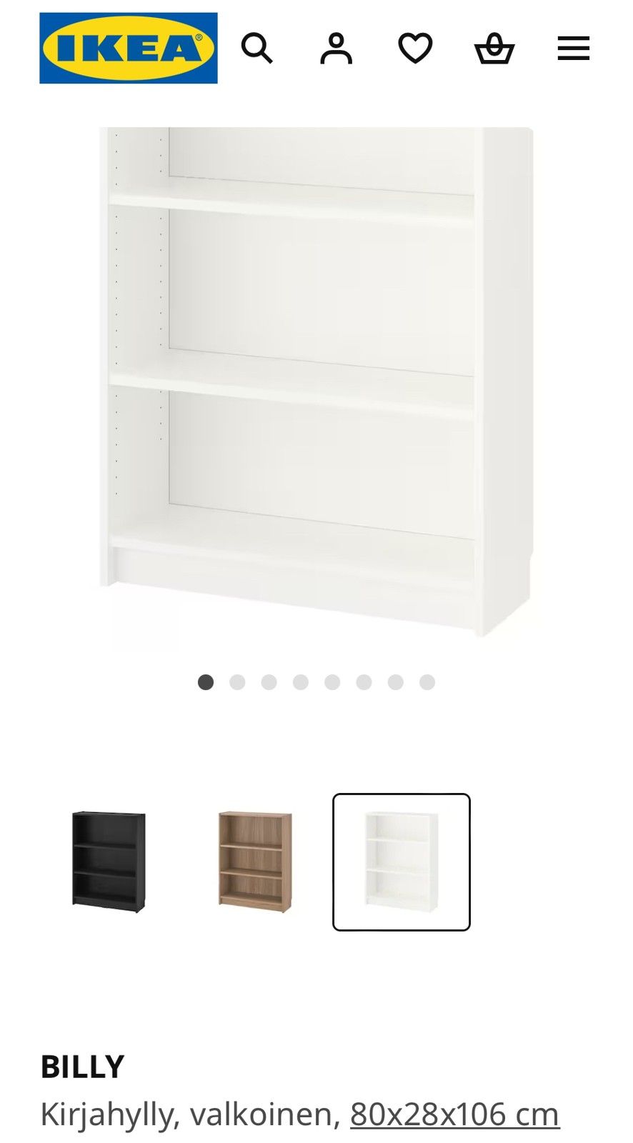 3 kpl Ikea Billy matalia kirjahyllyjä (myös erikseen)