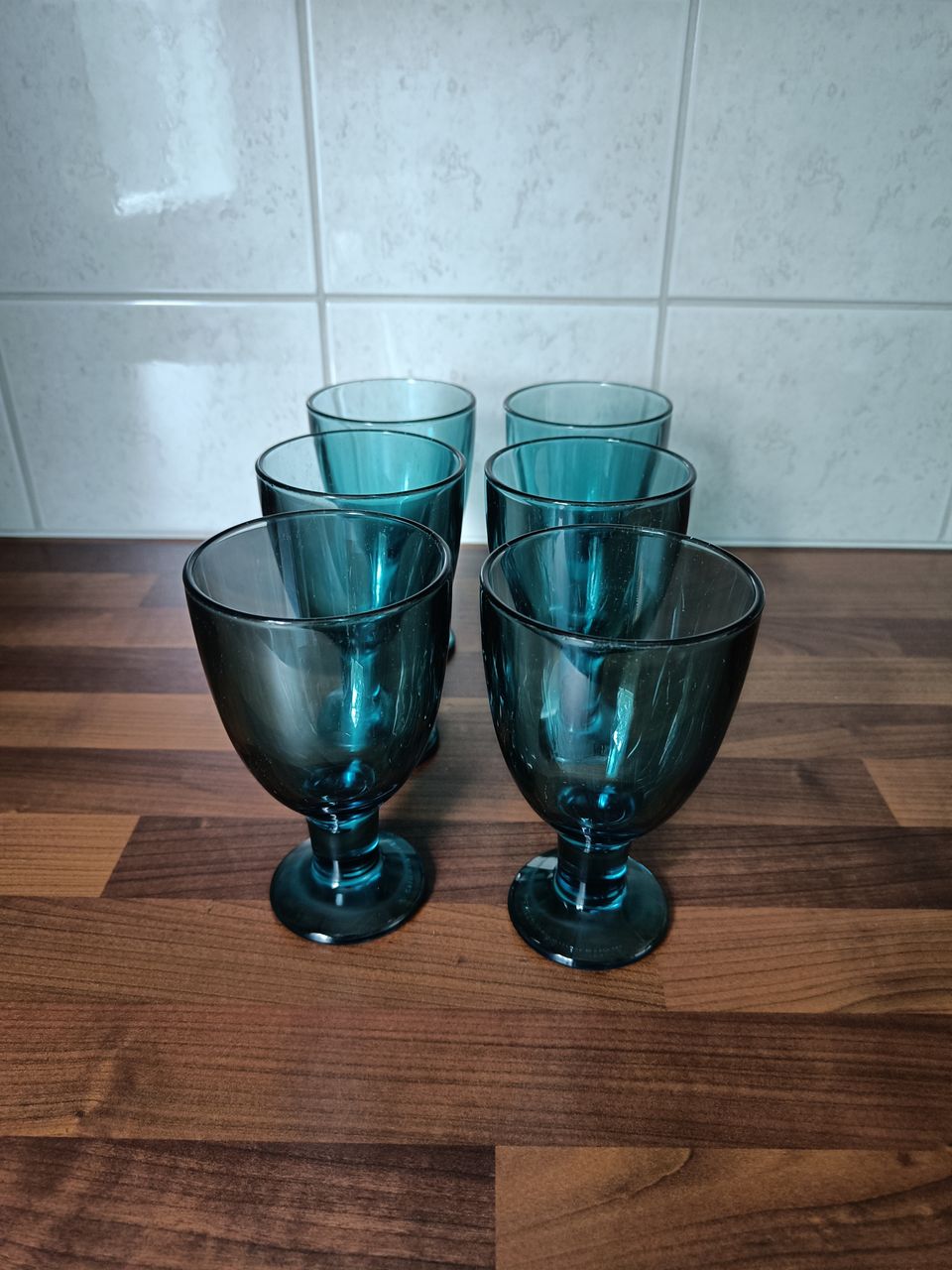 Iittala, merensiniset Verna-juomalasit