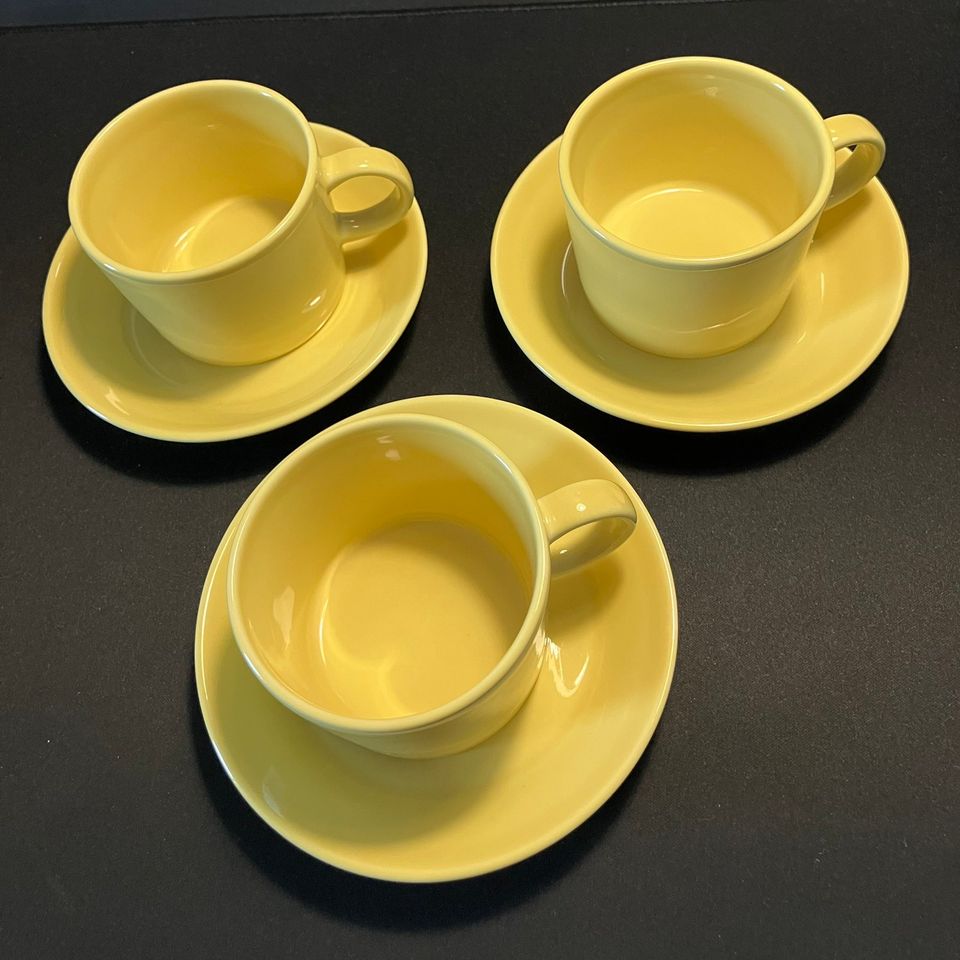 Iittala Arabia Teema keltainen kahvikuppi 3 kpl