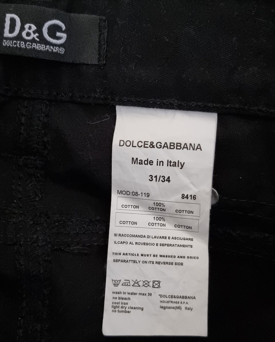 Dolce & Gabbana mustat miesten farkut